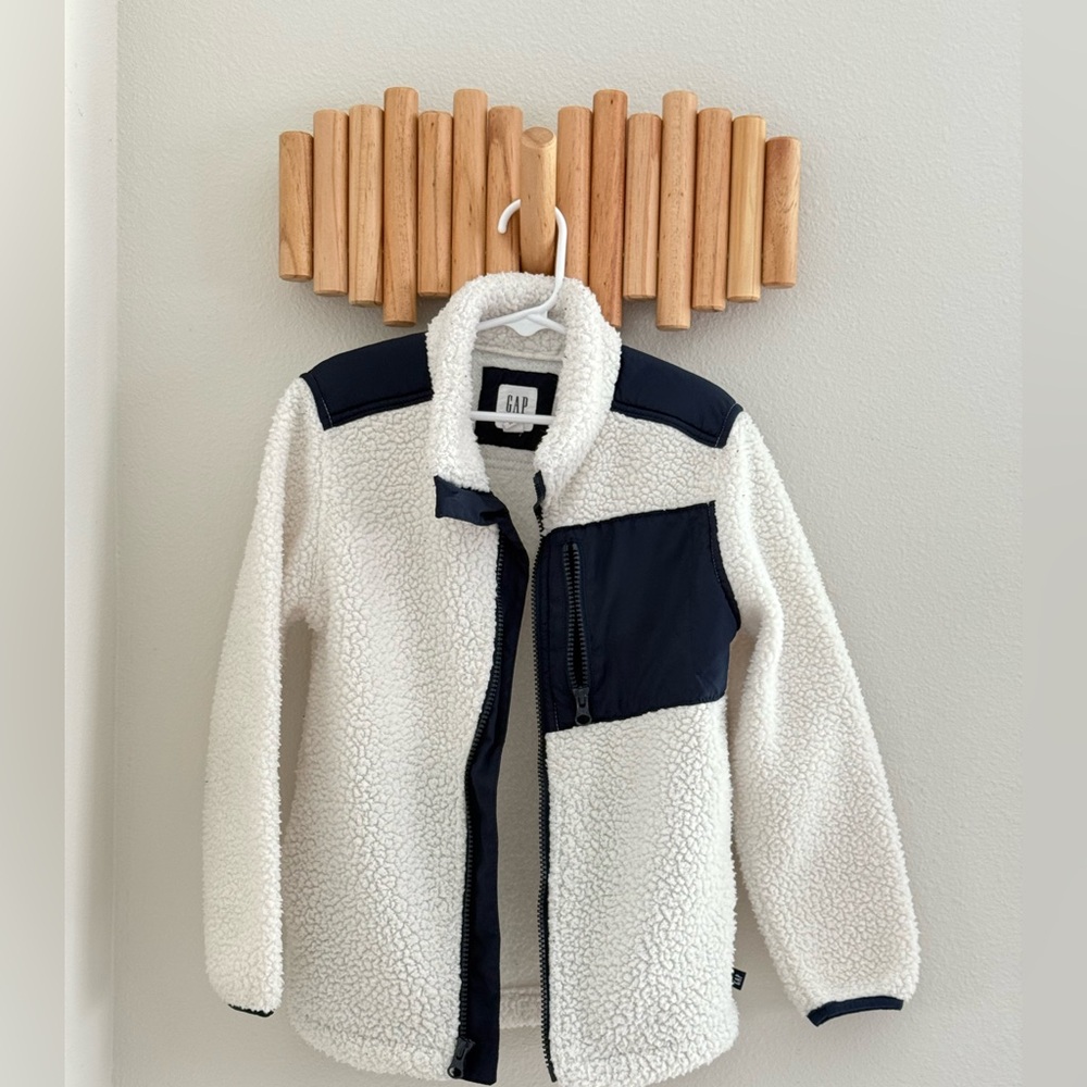 GAP Kids Navy and White Sherpa Jacket